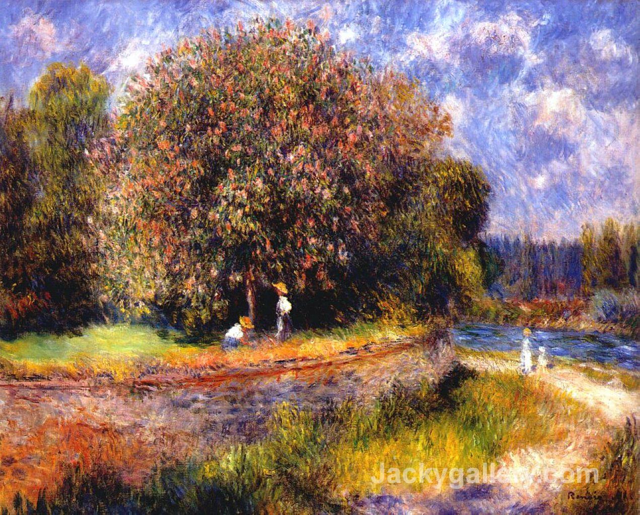Chestnut Tree Blooming by Pierre Auguste Renoir paintings reproduction